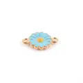DIY enamel daisy flower double loop metal connector charm for bracelet necklace making. - Lake Blue