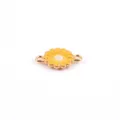 DIY daisy flower double loop alloy enamel connector charm for handmade bracelet necklace making - Yellow
