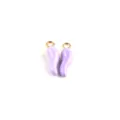 Purple enamel chili pepper charms alloy gold loop DIY jewelry making accessories earrings - Purple