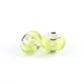 Clear green acrylic large hole beads with silver core for DIY charm bracelets and jewelry. - Fruit Green