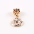Gold alloy DIY charm pendant, vintage textured round hanging accessory for bracelet necklace jewelry making - Round Pendant