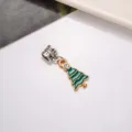 Christmas tree pendant DIY jewelry accessory alloy green enamel rhinestone charm bracelet - Rhinestone Christmas Tree