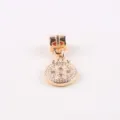 Rose gold alloy charm pendant DIY jewelry accessory round metal bead for bracelet - Disc Embossed Pendant