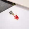 Christmas Red Mitten Charm Enamel Alloy DIY Jewelry Bead Accessory for European Charm Bracelet - Red Glove
