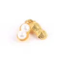 Gouden pinda hanger met witte parels, Chinese stijl DIY sieraden bedel accessoire voor armband. - Pinda