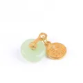 Handgemaakte jade-stijl donut en gouden Fu karakter hanger DIY sieraden accessoire - Jade + Zegen