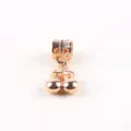 Rose gold alloy dangle charm pendant for DIY bracelet and necklace accessories jewelry. - Double Bead Draping Design