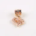 Rose gold heart dangle charm bead, alloy DIY jewelry accessory for bracelet necklace. - Hollow Heart Pattern