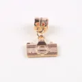 Gold alloy camera charm pendant for DIY jewelry making, stylish bracelet and necklace accessory. - Camera