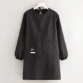 Grembiule impermeabile a manica lunga abbigliamento da cucina unisex casacca tasca - Grembiule Taslan Nero
