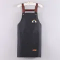 Tablier de cuisine imperméable avec poches bretelles croisées tablier de travail noir - Noir Imperméable avec Motif Arc-en-ciel