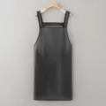 Waterproof TPU apron for kitchen cooking, oil-proof and durable workwear for daily use. - Regular No Pocket / Black