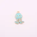 Blue Jellyfish Enamel Alloy Charm Cute DIY Jewelry Pendant Accessory for Bracelet Necklace - Blue Squid