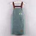 Tablier de cuisine imperméable avec poches et motif arc-en-ciel, idéal pour cuisiner. - Bleu Cuir Imperméable avec Motif Arc-en-ciel