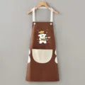 Grembiule da cucina impermeabile con simpatico cane, design carino e tasca pratica per ristorante. - Cucciolo di Linea Caffè (Pulibile)