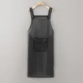 Grey waterproof TPU apron, kitchen workwear variant in sleek design, durable and oilproof. - Extended With Pocket / Black