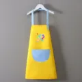 Grembiule da pittura per bambini giallo con tasca blu e motivo tavolozza, impermeabile. - Taglia M (2-5 anni) / Grembiule Blocco Colore Giallo-Blu (Tavolozza)