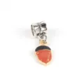 Eichel Emaillierter Charm DIY Schmuck Anhänger in Orange und Schwarz mit Silberkern. - Eichel