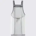 Transparent TPU waterproof apron clear kitchen cooking apron anti-oil durable working bib - Extended No Pocket / White