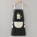 Grembiule da cucina impermeabile con simpatiche tasche per uso domestico e ristorazione. - Cucciolo di Linea Nera (Pulibile)