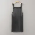 Waterproof TPU apron for kitchen cooking, oil-proof workwear, durable chef apron with straps. - Extended No Pocket / Black