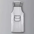 Waterproof TPU Apron Transparent Kitchen Cooking Oilproof Work Apron with Pocket for Men Women - Extended With Pocket and Wipeable Towel / White