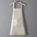 Delantal de cocina impermeable para cocinar, delantal de cintura sin mangas antiaceite gris - Liso / Blanco
