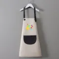 Grembiule da pittura artistica impermeabile per bambini con tasca e stampa tavolozza per scuola. - Grembiule Blocco Colore Grigio-Nero (Tavolozza)