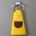 Grembiule Da Pittura Impermeabile Bambini Grembiulino D'arte Con Tasche Giallo Bello - Grembiule Blocco Colore Giallo-Marrone (Tavolozza)