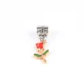 Emaillierte Rose Blumen Legierung Charm Anhänger für DIY Armband Halskette Schmuck - Rose
