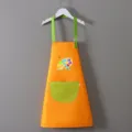 Grembiule da pittura artistico impermeabile per bambini arancione vivace con tasca. - Grembiule Blocco Colore Arancione-Verde (Tavolozza)