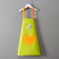 Grembiule impermeabile bambino pittura arte asilo bavaglino antimacchia per la pappa - Grembiule Blocco Colore Verde-Arancione (Tavolozza)
