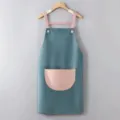 Wasserdichte Küchenschürze mit Tasche, schönes rosa-grünes Design zum Kochen und Hausarbeit. - Blau Einfarbig