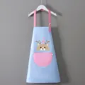 Grembiule d'arte impermeabile per bambini con simpatico cervo, azzurro e rosa, ideale per scuola. - Grembiule Blocco Colore Blu-Rosa (Cervo)