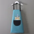 Grembiule impermeabile per bambini pittura d'arte asilo simpatico cervo disegno blu - Grembiule Blocco Colore Blu-Nero (Cervo)