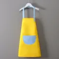 Grembiule da pittura impermeabile per bambini con tasca, design giallo e blu per la scuola. - Grembiule Blocco Colore Giallo-Blu
