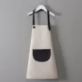 Grembiule impermeabile da pittura per bambini con tasca carina per arte scuola e cucina - Grembiule Blocco Colore Grigio-Nero
