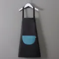 Grembiule impermeabile per bambini pittura nero con tasca blu per uso quotidiano asilo - Grembiule Blocco Colore Nero-Blu