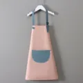 Grembiule da pittura impermeabile rosa carino per bambini cucina scuola materna arte - Grembiule Blocco Colore Pelle Rosa-Blu