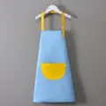 Grembiule impermeabile per bambini con tasca gialla e spallacci regolabili per pittura - Grembiule Blocco Colore Blu-Giallo