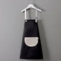 Grembiule impermeabile per bambini per pittura e cucina con bretelle tasca utile - Grembiule Blocco Colore Nero-Grigio