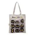 Sac cabas en toile mignon chat noir imprimé sac à épaule fourre tout etudiant tendance - Gris