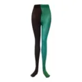 Halloween medias bicolor negro verde fiesta carnaval ropa de piernas estilo nuevo - Talla única / Bottoms / Verde & Negro