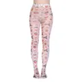 Weihnachten bedruckte Strumpfhose für Damen, festliche Feiertag Thermo Transfer Strumpfhose. - Einheitsgröße / Stil 14
