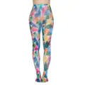 Bunte Strumpfhose mit Aquarell Weihnachtsbaum Muster fuer Damen, elastische Feiertagsmode. - Einheitsgröße / Stil 5