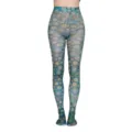 Weihnachtliche bedruckte Strumpfhose für Damen, festliche Schneeflocken Muster nahtlose Strumpfhose. - Einheitsgröße / Stil 18