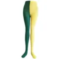 Halloween medias bicolor verde y amarillo para fiesta cosplay disfraz leggings modelo - Talla única / Bottoms / Verde & Amarillo