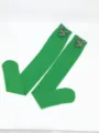 Calze sopra il ginocchio verdi con simpatico design di applicazione festiva orecchie, morbide. - Pantaloni e gonne / Calze Sopra Il Ginocchio Verdi (Orso Di Natale)