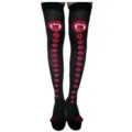 Medias altas de Halloween con estampado de labios de vampiro calcetines góticos negros de fiesta - Labios de Vampiro