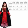 Conjunto de disfraz de bruja vampiro de Halloween para niños con vestido con capucha. - S / Vestidos / Negro (Bruja 002)